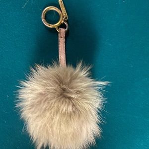 Fendi Pink and Tan Fox Fur Pom Pom